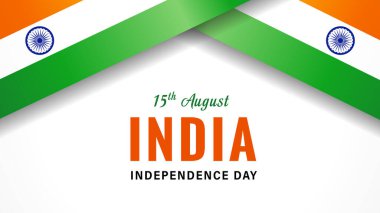 15 Ağustos, Idia Bağımsızlık Günü bayrağı. Vatansever Hint bayrağı cumhuriyet bayramı için. Vektör illüstrasyonu