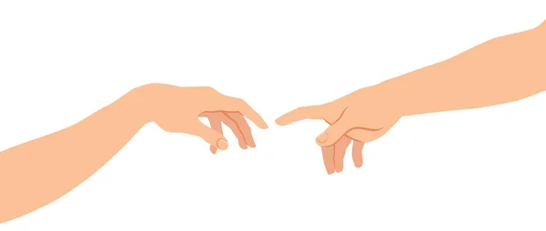 Kädet Ojentavat Kätensä Aatamin Kosketukselle Ikoninen Raamatullinen Kohtaus Edustus Symboli — vektorikuva