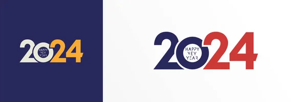 2024 Frohes Neues Jahr Logodesign Konzept Weihnachtsdekoration Ziffern Design Für — Stockvektor