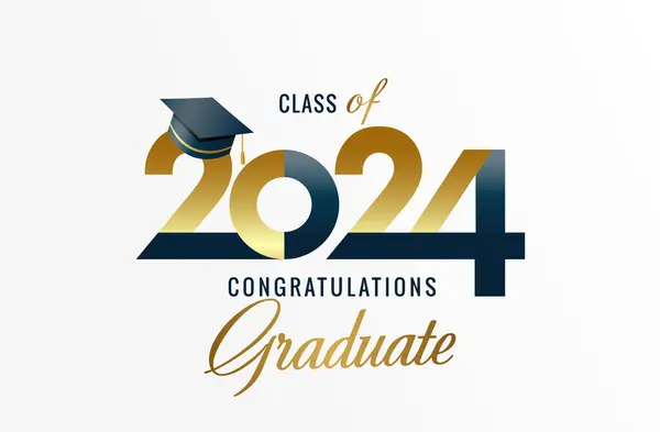 Osztály 2024 Gratuláció Graduate Tipográfia Logó Design Gratulálok Diplomások Koncepció Stock Illusztrációk