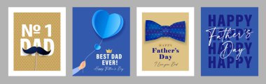 Gelmiş geçmiş en iyi baba, Babalar Günün kutlu olsun yaratıcı tebrik kartları, 2025. Babalar günün kutlu olsun. Bıyıklı, balonlu, papyonlu ve harfli.