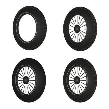 Soyut Motosiklet Tekerleği Silüeti Çizimi