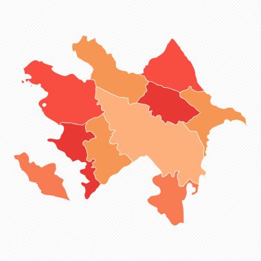 Renkli Azerbaycan Bölünmüş Harita ResmiComment