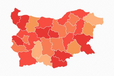 Renkli Bulgaristan Harita İllüstrasyonunu Böldü