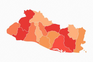Renkli El Salvador Bölünmüş Harita ResmiComment