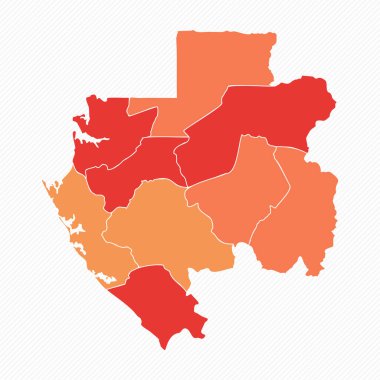 Renkli Gabon Bölünmüş Harita ResmiComment