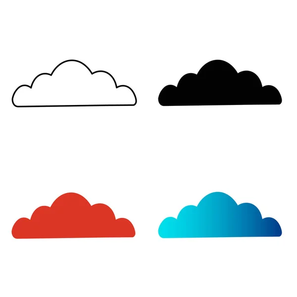 Resumen Silueta Nubes Planas Ilustración — Vector de stock