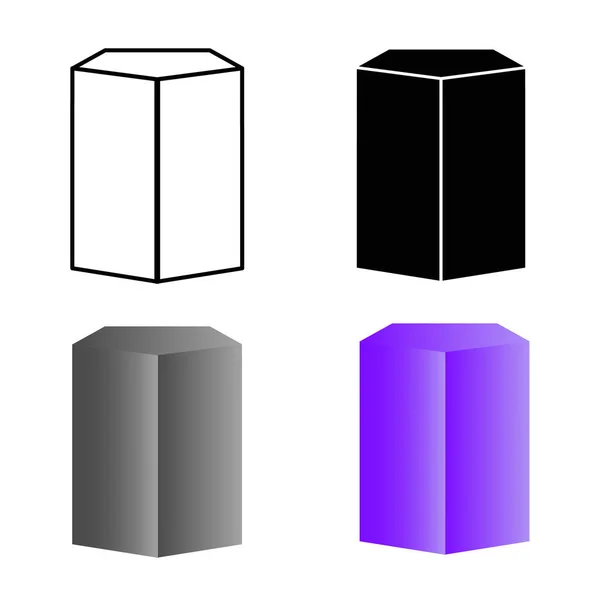 Silueta Prisma Hexagonal Abstracta Ilustración — Vector de stock