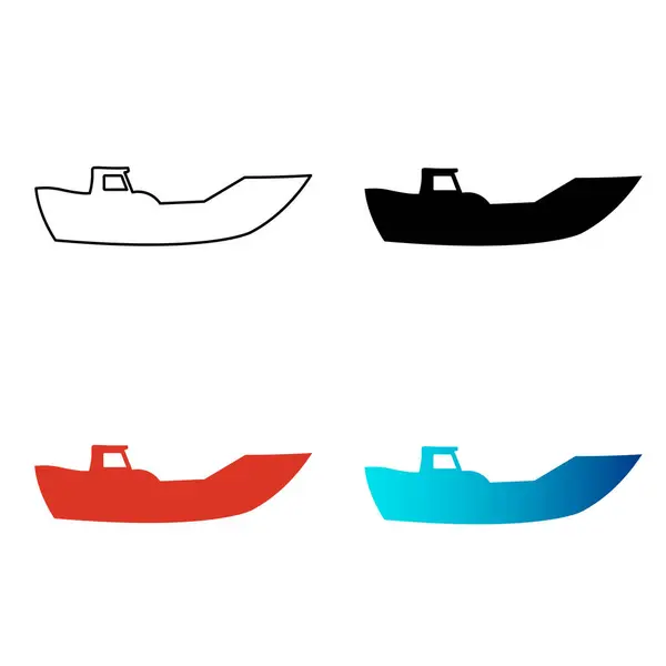 Abstract Modern Boat Silhouette Illustration — Stock Vector