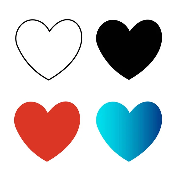 Abstraktes Modernes Herz Emoji Silhouette Illustration — Stockvektor