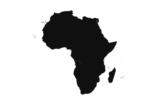 Streszczenie Sylwetka Afryka Prosta Mapa — Wektor stockowy