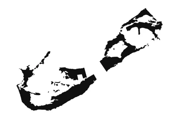 Silueta Abstracta Bermudas Mapa Simple — Vector de stock
