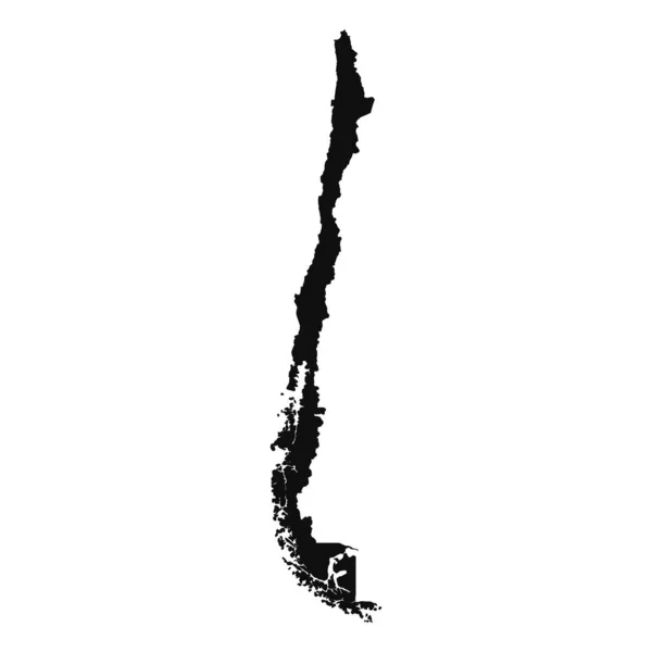 Abstract Silhouette Chile Mapa Simples — Vetor de Stock