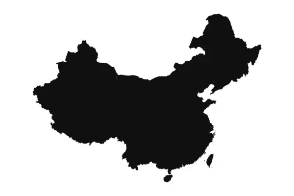 Silhouette Abstraite Chine Carte Simple — Image vectorielle