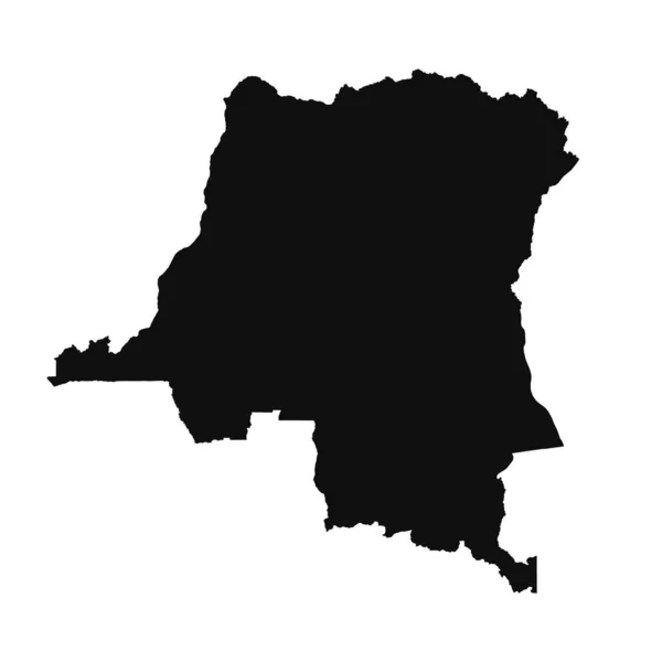 Streszczenie Sylwetka Demokratyczna Republika Konga Prosta Mapa — Wektor stockowy