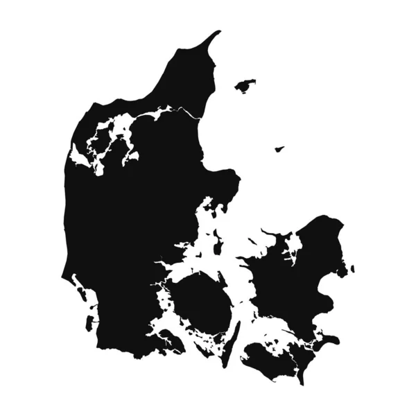 Περίληψη Silhouette Denmark Απλός Χάρτης — Διανυσματικό Αρχείο