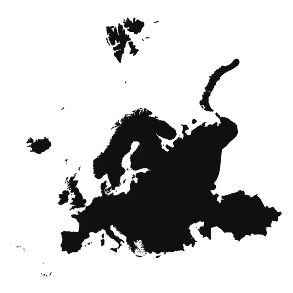 Abstrakte Silhouette Europa Einfache Landkarte — Stockvektor