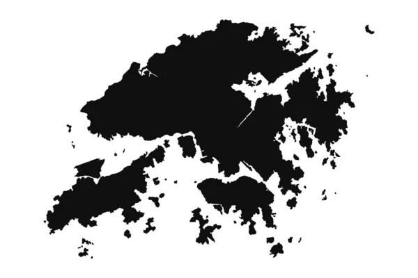 抽象シルエット 香港シンプルマップ — ストックベクタ