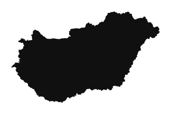 Silhouette Astratta Ungheria Mappa Semplice — Vettoriale Stock