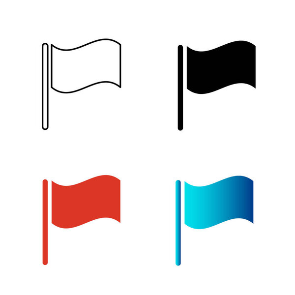 Abstract Wavy Flag Silhouette Illustration