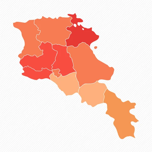 Arménia Colorida Mapa Dividido Ilustração — Vetor de Stock