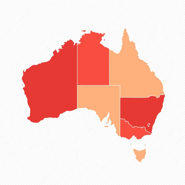 Renkli Avustralya Bölünmüş Harita Çizimi — Stok Vektör