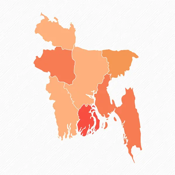 Bunte Geteilte Landkarte Von Bangladesch — Stockvektor