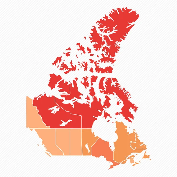 Canadá Colorido Dividido Mapa Ilustração — Vetor de Stock