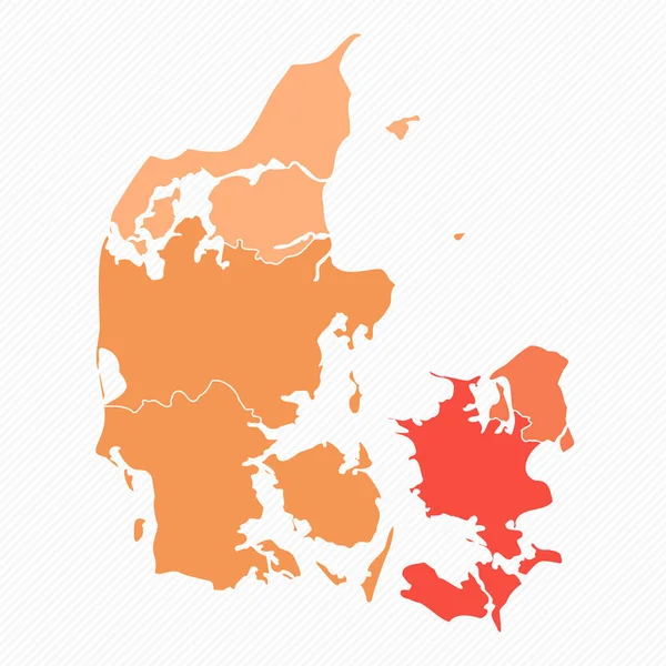 Kolorowa Dania Podzielona Mapa Ilustracja — Wektor stockowy