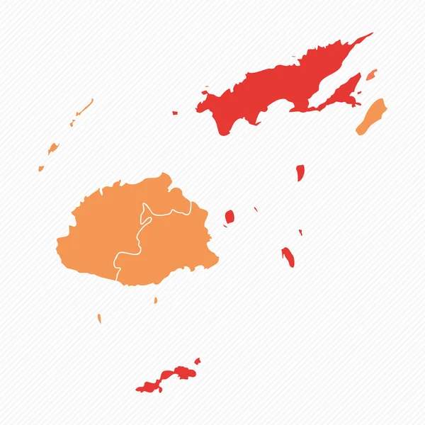 Kleurrijke Fiji Verdeeld Kaart Illustratie — Stockvector