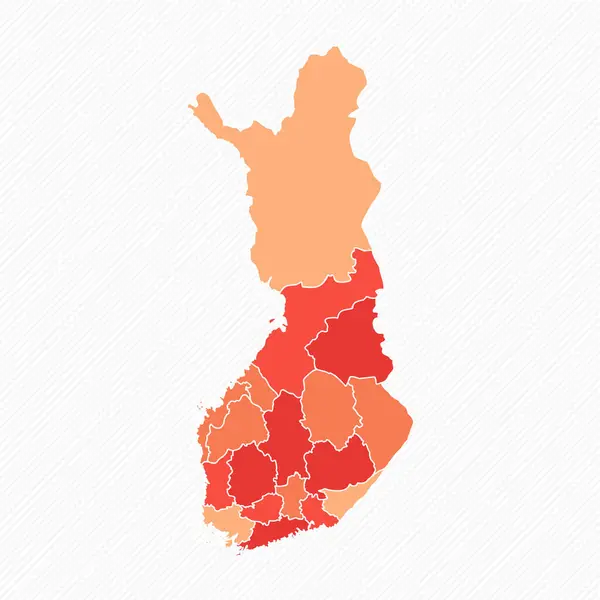 カラフルなフィンランド分割マップイラスト — ストックベクタ
