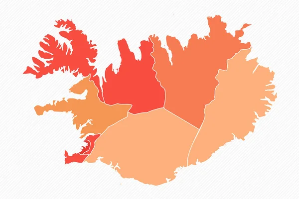 Разноцветная Иллюстрация Карты Исландии — стоковый вектор
