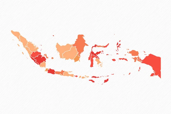 Ilustrasi Peta Yang Dibagi Indonesia Berwarna - Stok Vektor