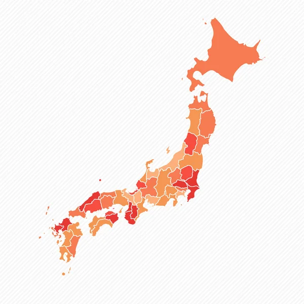 Разноцветная Иллюстрация Карты Японии — стоковый вектор