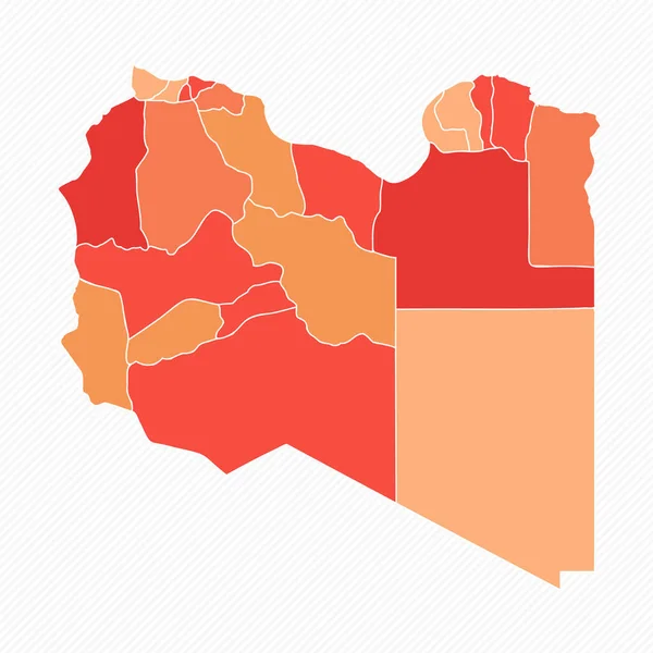 カラフルなリビア分割マップイラスト — ストックベクタ