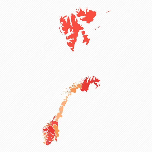 カラフルなノルウェー分割マップイラスト — ストックベクタ
