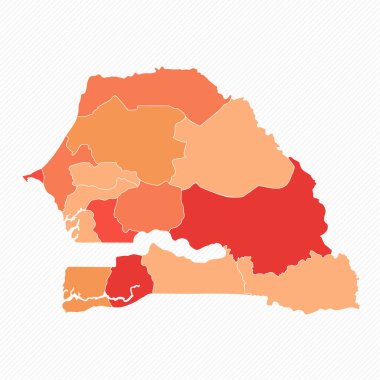 Renkli Senegal Bölünmüş Harita ResmiComment