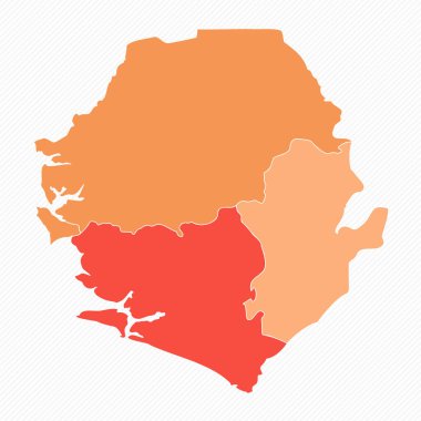 Renkli Sierra Leone Bölünmüş Harita Çizimi