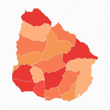 Renkli Uruguay Bölünmüş Harita Çizimi