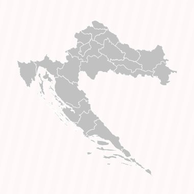 Hırvatistan 'ın Ülkeleri ve Şehirleriyle Ayrıntılı Haritası