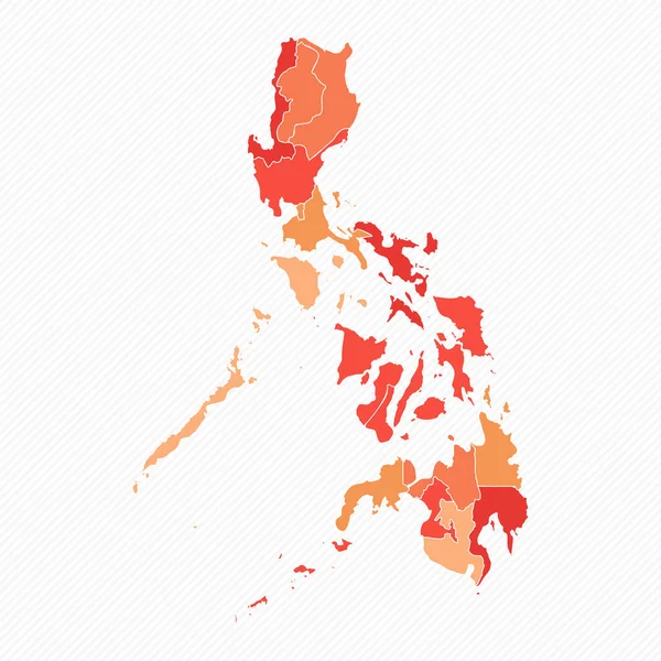 Färgglada Filippinerna Delade Karta Illustration — Stock vektor