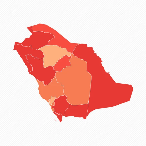 カラフルなサウジアラビア分割マップイラスト — ストックベクタ