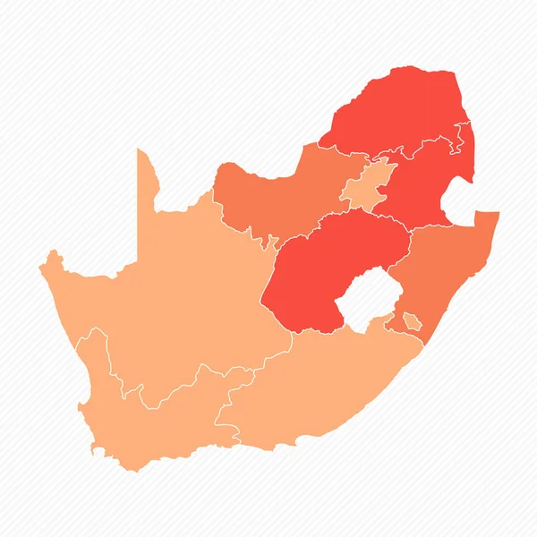 Colorida Sudáfrica Dividida Mapa Ilustración — Archivo Imágenes Vectoriales