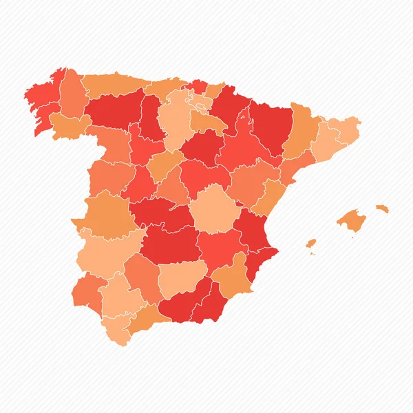 España Colorida Mapa Dividido Ilustración — Vector de stock