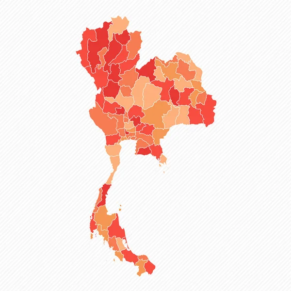Kolorowe Tajlandia Podzielona Mapa Ilustracja — Wektor stockowy