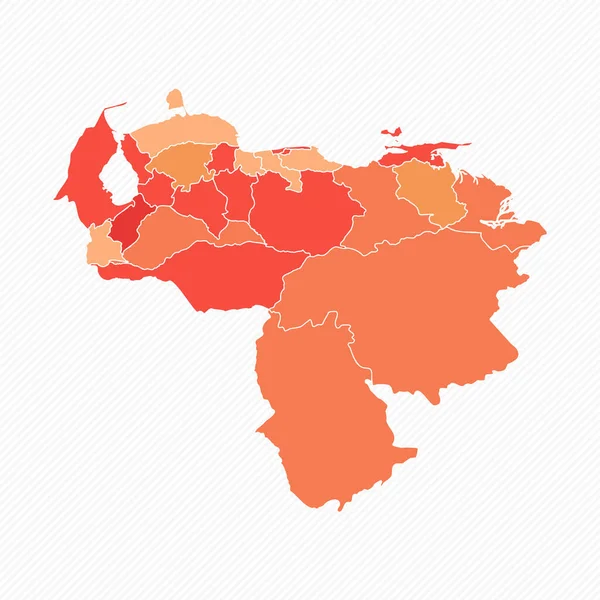 Bunte Venezuela Geteilte Landkarte Illustration — Stockvektor