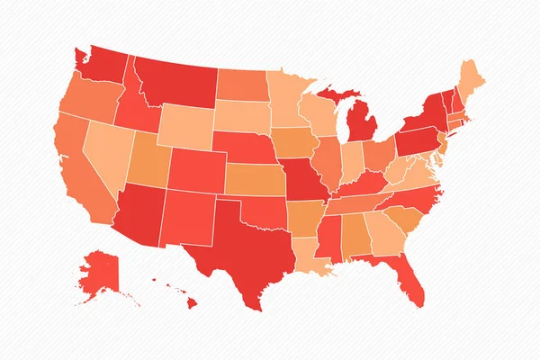 色彩斑斓的美国分区地图图解 — 图库矢量图片
