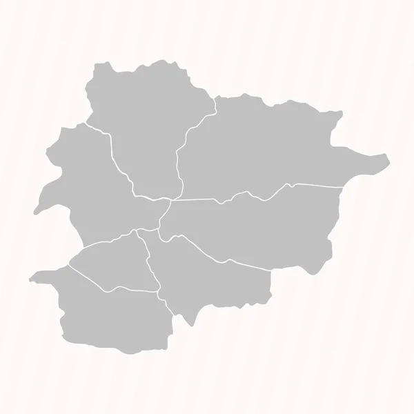 Mapa Detallado Andorra Con Estados Ciudades — Vector de stock