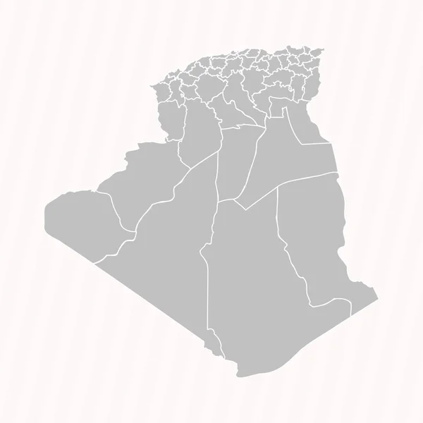 Detaillierte Landkarte Algeriens Mit Staaten Und Städten — Stockvektor
