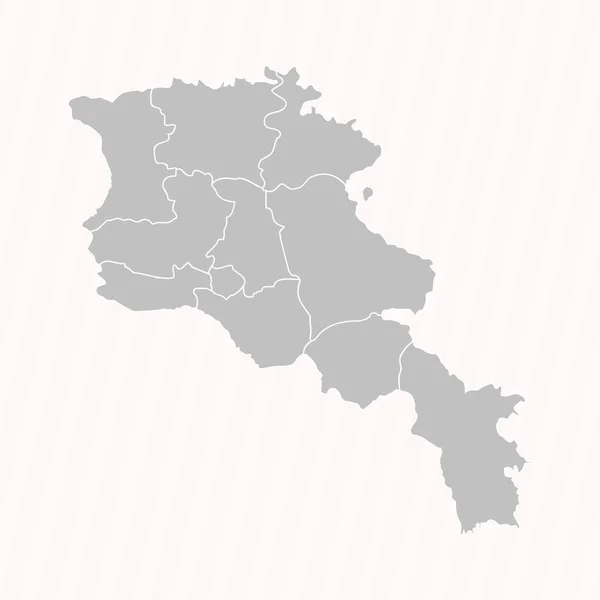 Eyaletleri Şehirleriyle Birlikte Ermenistan Ayrıntılı Haritası — Stok Vektör